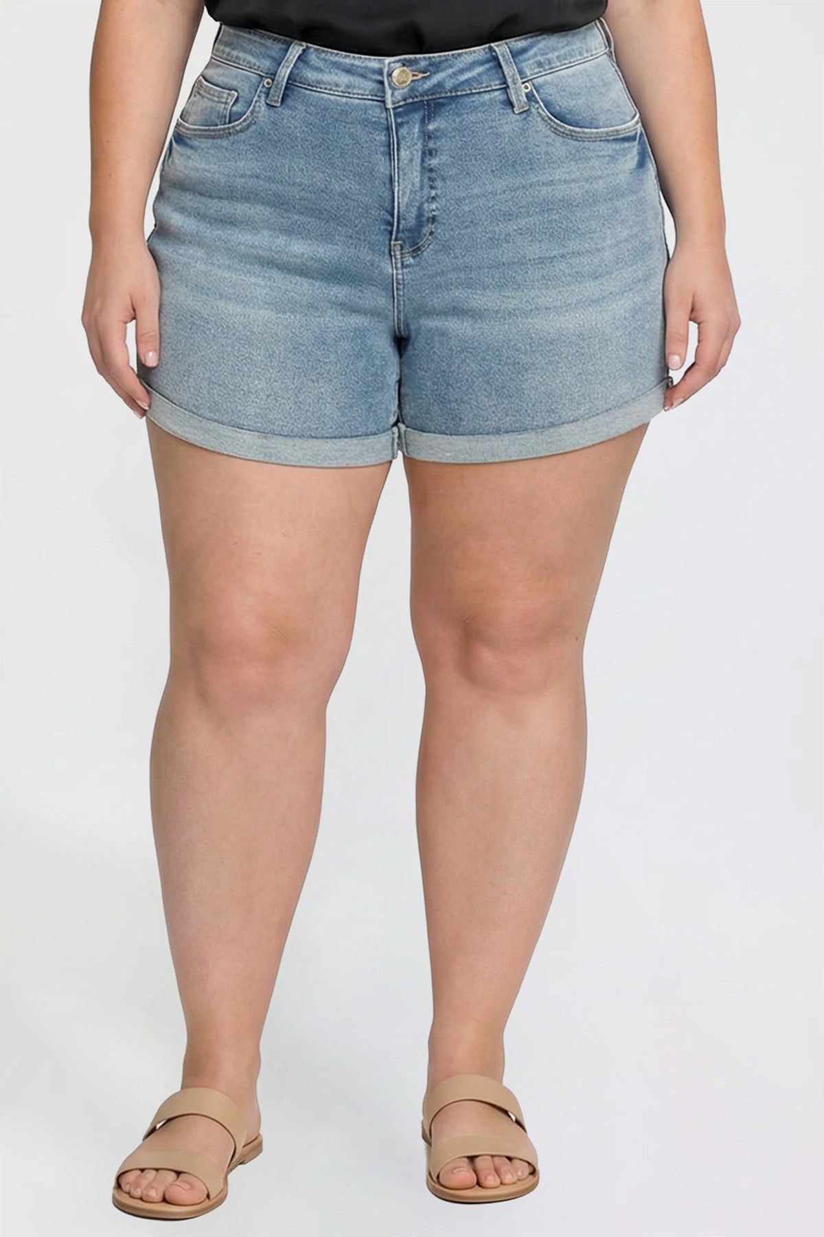 Premium Stretch Fold-Over Cuff Shorts