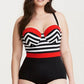 Stripe Bandeau Bodice One Piece Swimsuit