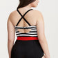 Stripe Bandeau Bodice One Piece Swimsuit