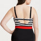 Stripe Bandeau Bodice One Piece Swimsuit