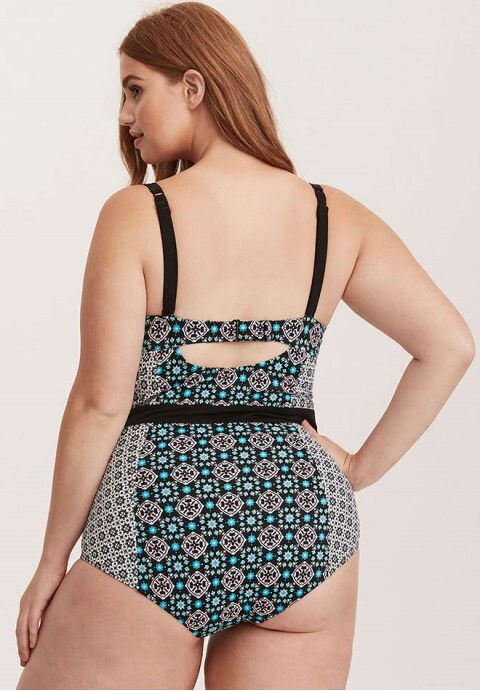 Ethnic Push Up Underwire One Piece Swimsuit