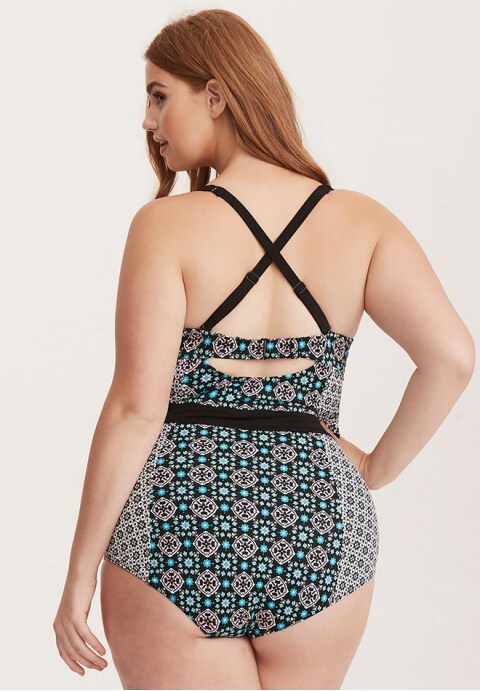 Ethnic Push Up Underwire One Piece Swimsuit