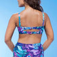 Tropical Underwire Straps High Waisted Bikini Swimsuit