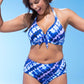 Gradient Color Halter Underwire High Waist Bikini Swimsuit