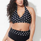 Polka Dots Halter High Waisted Bikini Swimsuit