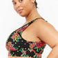 High Leg High Waist Rose Crop Tank Bikini Swimsuit