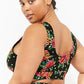 High Leg High Waist Rose Crop Tank Bikini Swimsuit