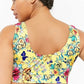 High Leg High Waist Floral Crop Tank Bikini Swimsuit