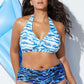 Wavy Halter High Waisted Bikini Swimsuit