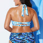 Wavy Halter High Waisted Bikini Swimsuit
