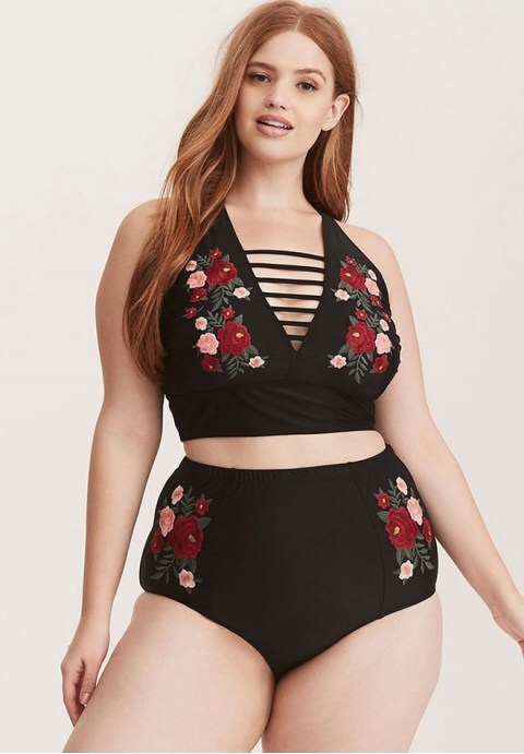 Floral High Waisted Bikini Swimsuit