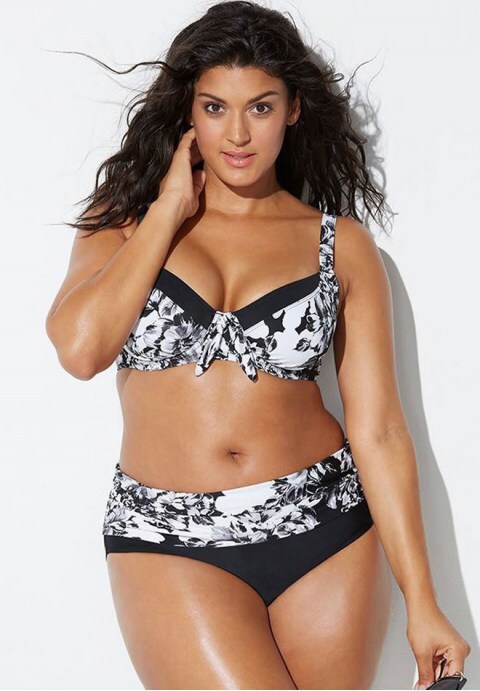 Vintage Floral Underwire High Waisted Bikini Swimsuit