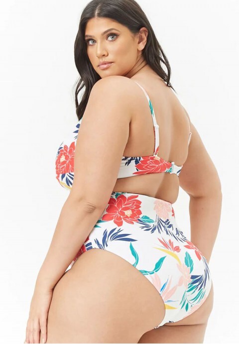 Floral Print Cutout High Leg One Piece Swimsuit