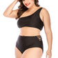 Black One Shoulder One Piece