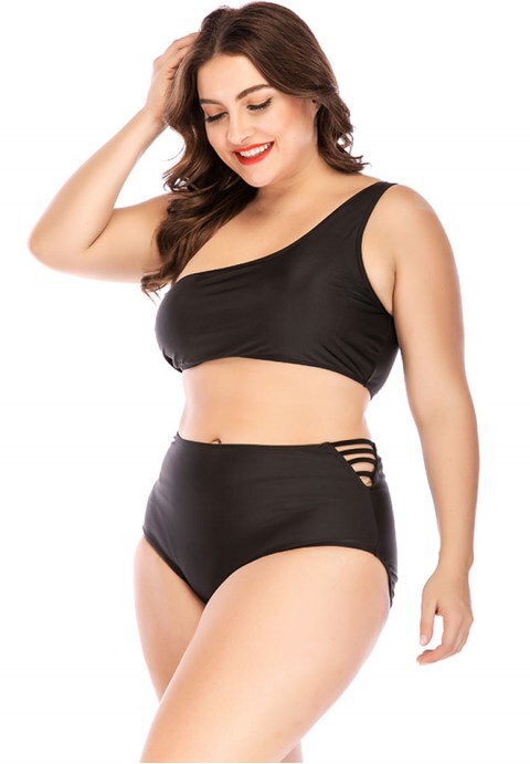 Black One Shoulder One Piece