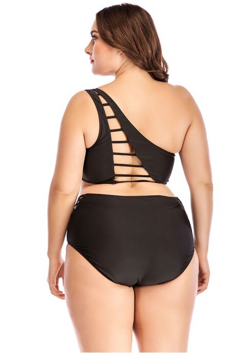 Black One Shoulder One Piece