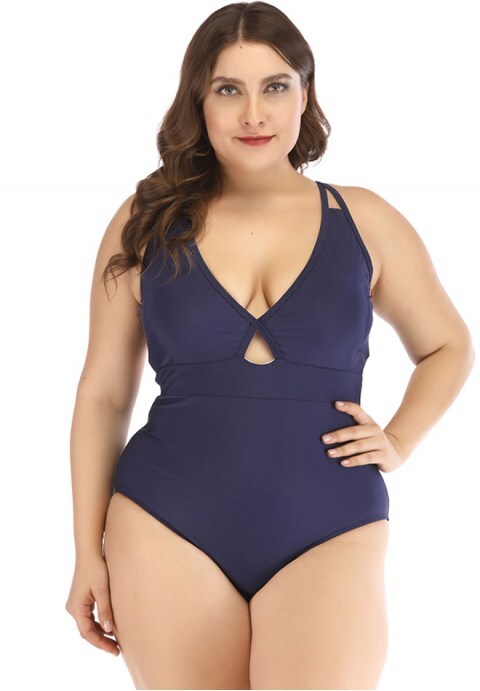 Solid Color One Piece Swimsuit