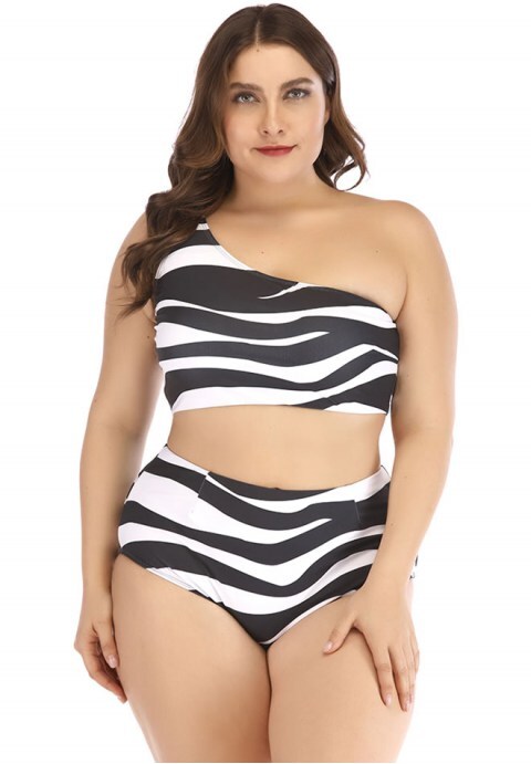Zebra Print Two Piece Swimsuit