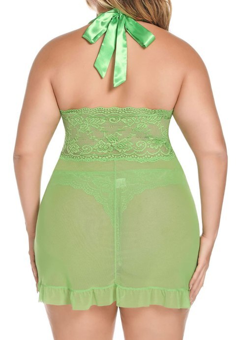 Mesh Halter Babydoll Set