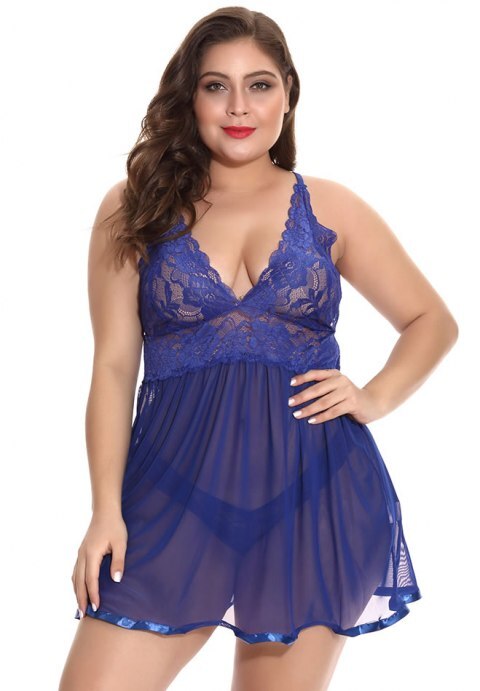 Evening Romance Lace and Mesh Babydoll Set