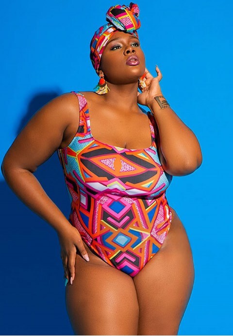 Geometric Printed One Piece Swimsuit
