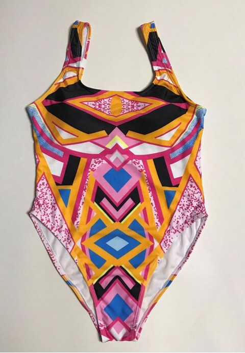 Geometric Printed One Piece Swimsuit