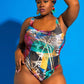Geometric Printed One Piece Swimsuit