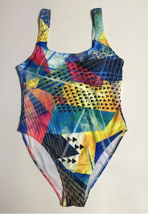 Geometric Printed One Piece Swimsuit