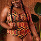 Crisscross Strappy Front Ethnic One Piece Swimsuit