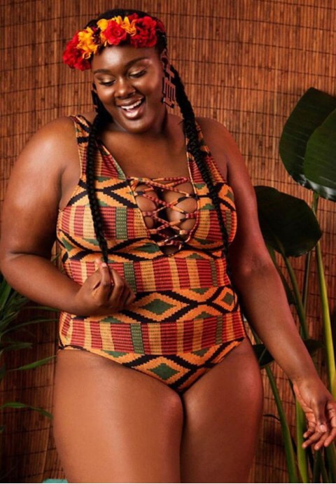 Crisscross Strappy Front Ethnic One Piece Swimsuit