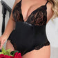 Faux Leather and Lace Teddy