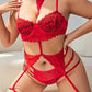 Red Hot Beauty Bra Set