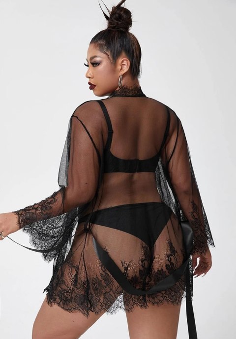 Eyelash Lace Robe and G-String