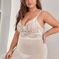 Plus Size Evening Romance Lace and Mesh Babydoll Set