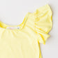 Yellow S/S Flutter Sleeve Leotard