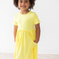 Yellow S/S Pocket Twirl Dress