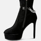 Zeppelin High Platform Velvet Ankle Boots