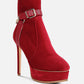 Zeppelin High Platform Velvet Ankle Boots
