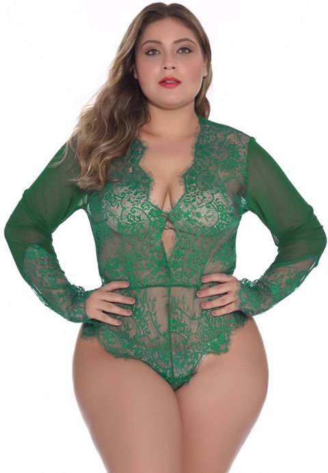 Lace Long Sleeve Teddy