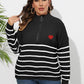 Zip-Up Striped Sweater
