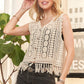 Fringe Hem Crochet Vest Cardigan