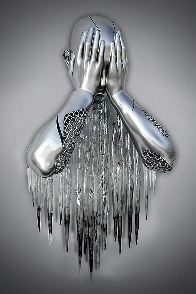 Metal Statue Art Canvas