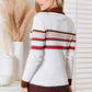 Striped Collared Neck Rib-Knit Top