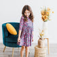 Flower Farm 3/4 Sleeve Pocket Twirl Dress