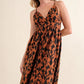 Leopard Print Plunge Maxi Dress