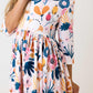 Blush Peony 3/4 Sleeve Pocket Twirl Dress