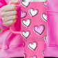 Rose Red Valentines Heart Printed Thermos Cup with Handle 40oz