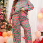 Green Printed Long Sleeve and Pants Lounge Set
