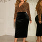 Honey Surplice Neck Long Sleeve Slit Dress