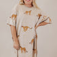Cheetah Print Side Pockets T Shirt Mini Dress